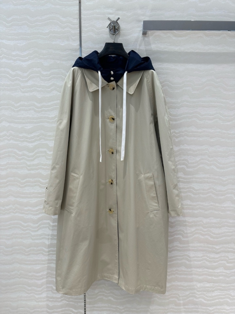 Miu Miu 25 Early Spring Reversible Long Windbreaker Coat Grey Blue