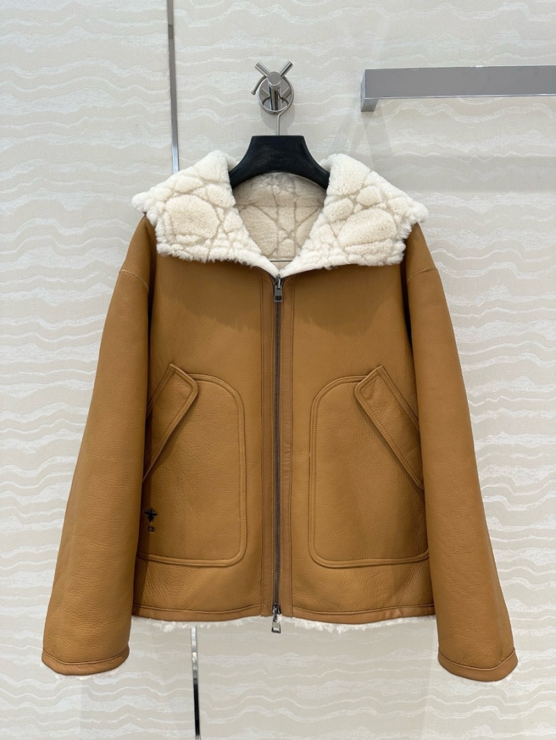 Dior Miss Dior Reversible Shearling Hooded Jacket Limited Edition