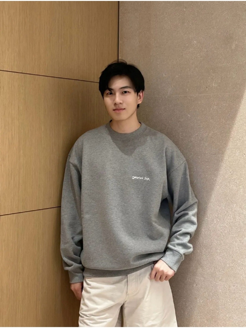 Dior 2024 AW Unisex Oversized Sweatshirt Grey