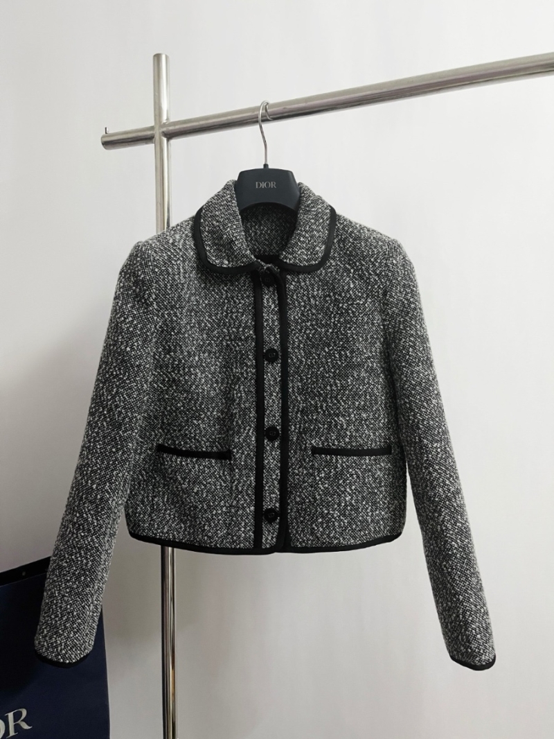 Dior 24 Wool Tweed-Style Knit Cardigan