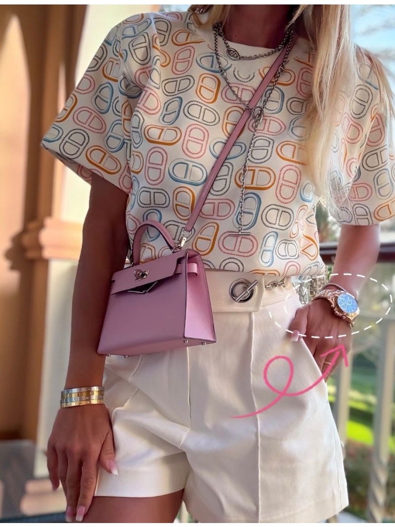 Hermss Chaine d’Ancre Jersey Cotton Sports Set Sweatshirt with Shorts – Youthful Elegance