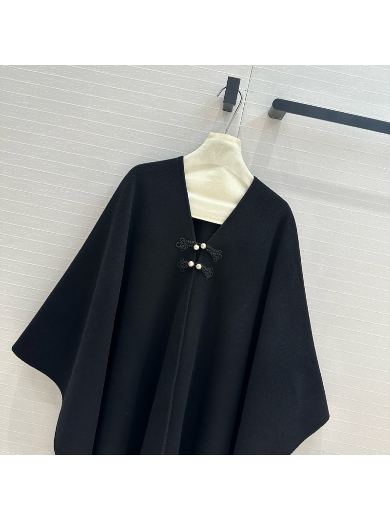Dior Luxury Cashmere Cape Shawl Black
