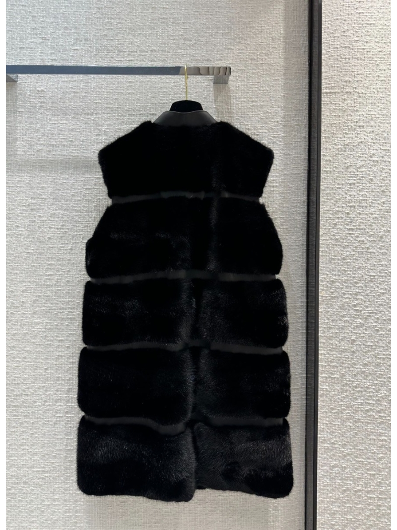 Louis Vuitton Limited Edition Patched Mink Fur Vest Black
