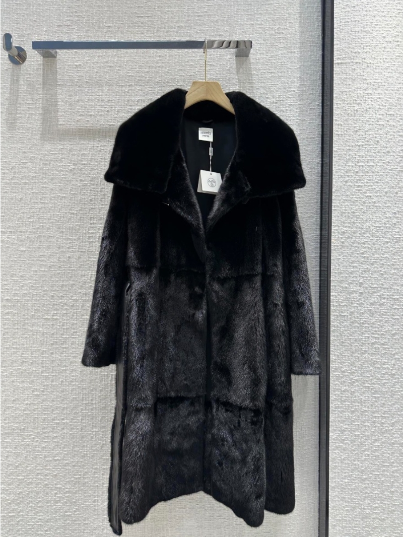 Hermes Limited Edition Fall/Winter Natural Black Mink Coat