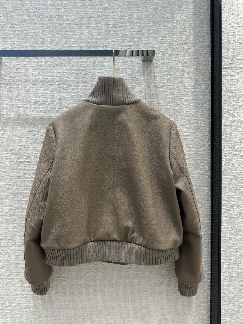 Hermes Top-Tier Lychee Pattern Lamb Leather Biker Jacket 