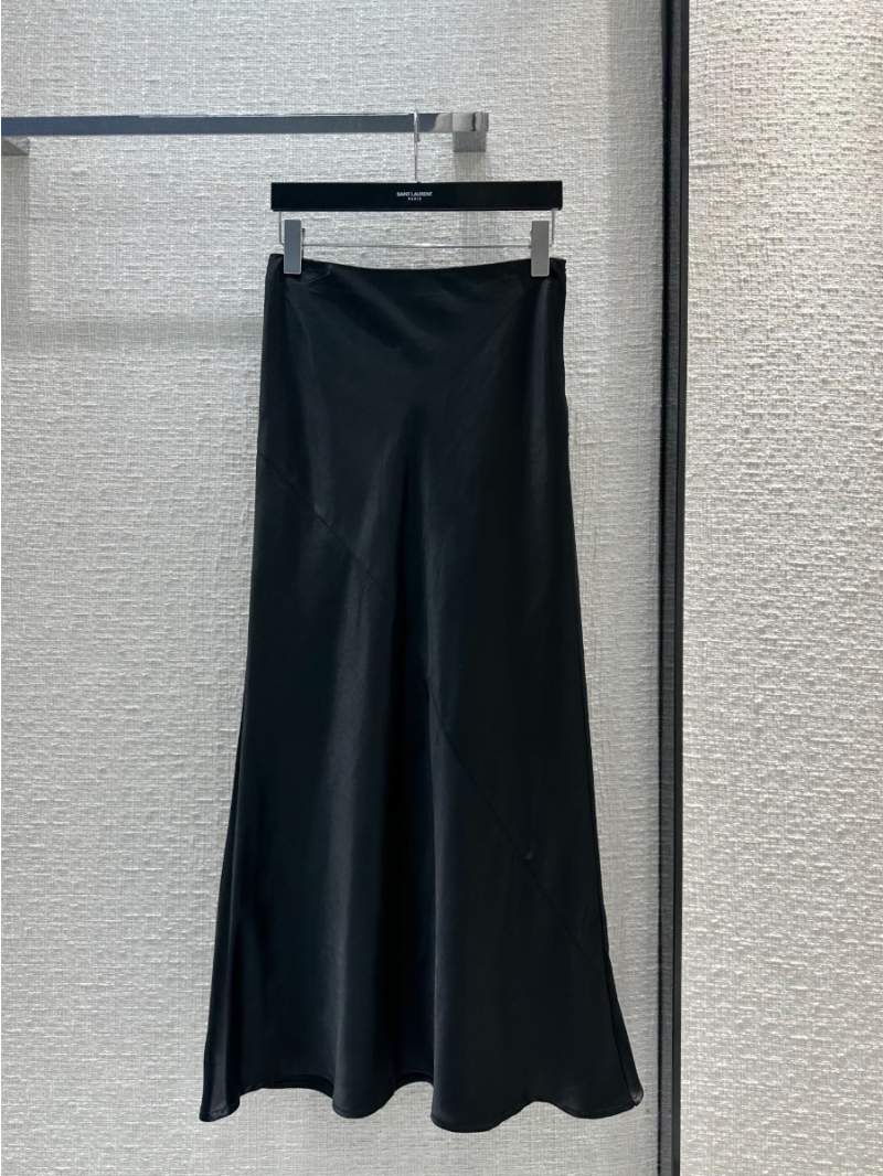 Saint Laurent YSL Flowing Acetate Maxi Skirt
