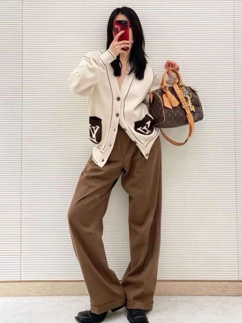 Louis Vuitton LV 24FW New Release: Relaxed Wide-Leg Wool Trousers