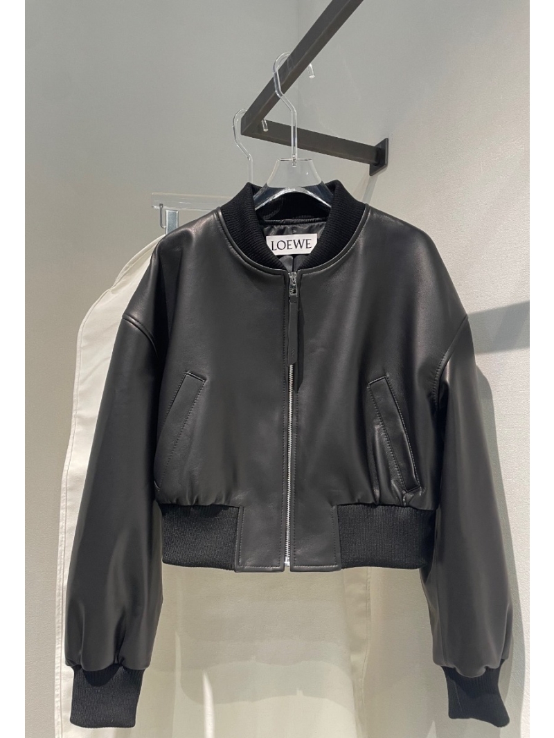 Loewe 24 New Zealand Lambskin Bomber Jacket – Black