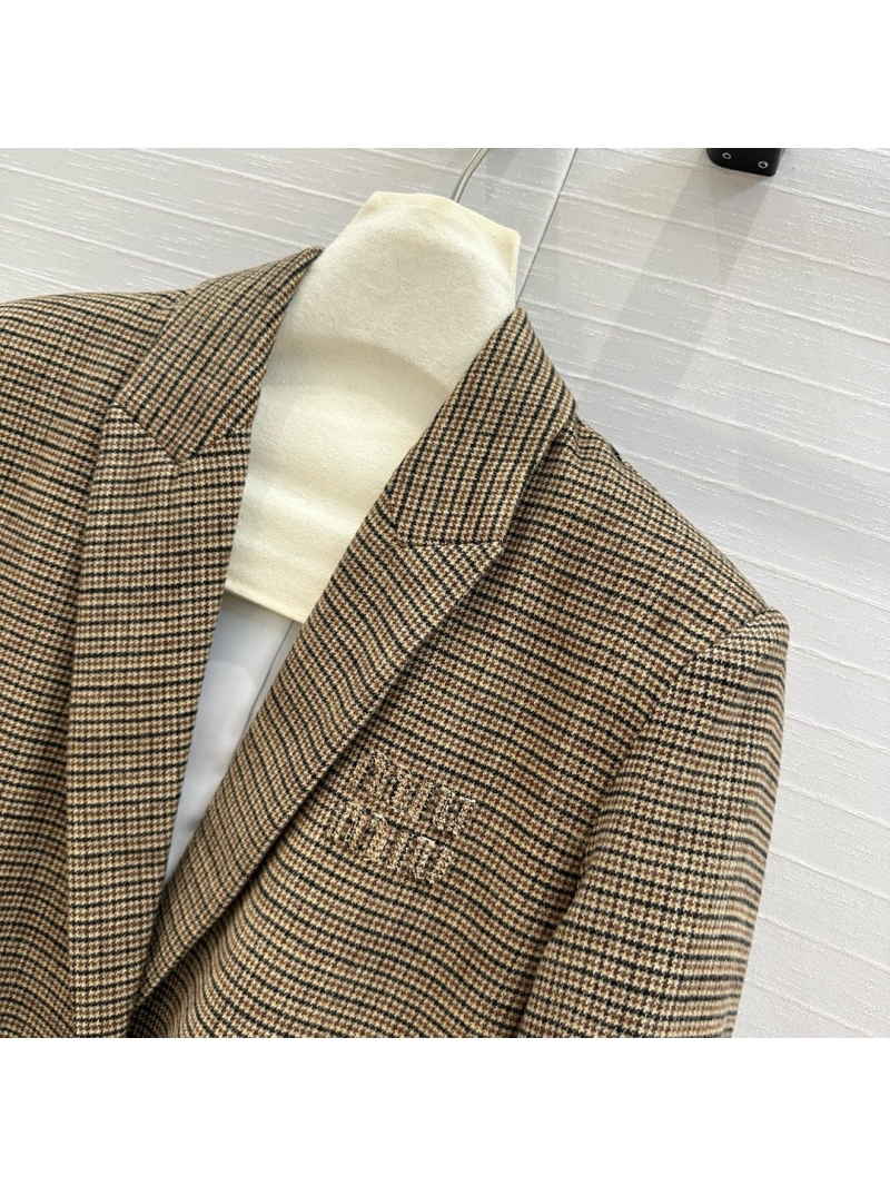 Miu Miu British Preppy Checkered Blazer