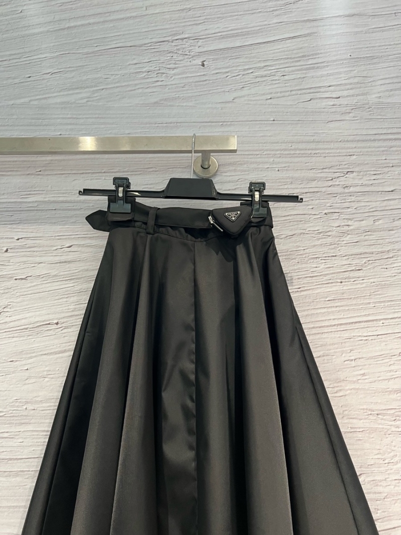 Prada Early Spring 2024 Collection Triangular Skirt with Enamel Triangle Logo