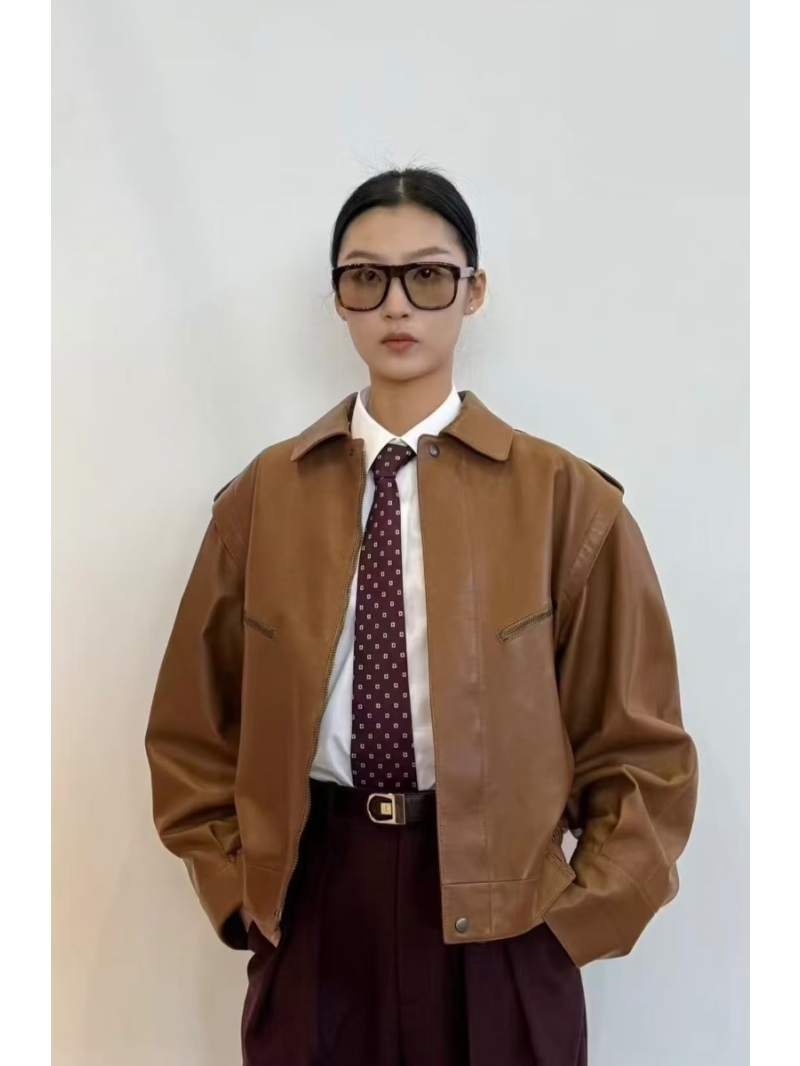 YSL Saint Laurent Unisex Imported Turkish Lambskin Leather Jacket Limited Edition Tan