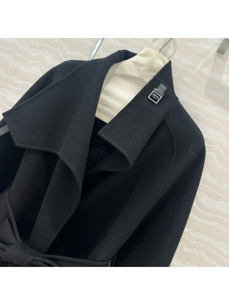 Hermès Fall/Winter 2024 Handcrafted Double-Faced Wool-Cashmere Coat Black