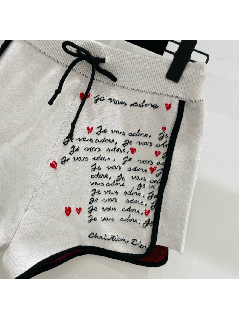 Dior Limited Edition Heart "Love Poem" Cashmere Shorts