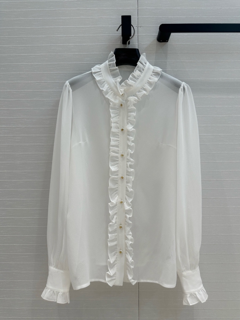 Dolce & Gabbana 2025 D&G New French Silk Blouse with Ruffled Collar