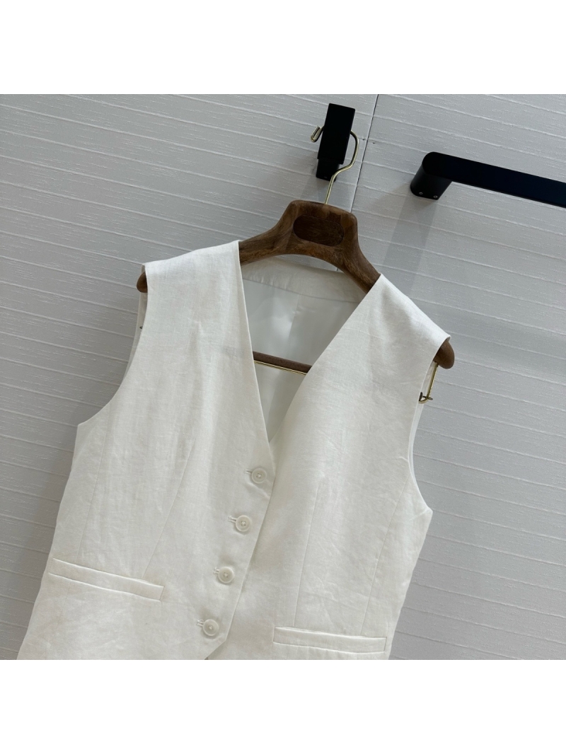 Loro Piana 2025 Spring/Summer Cotton-Linen Embroidered Waistcoat