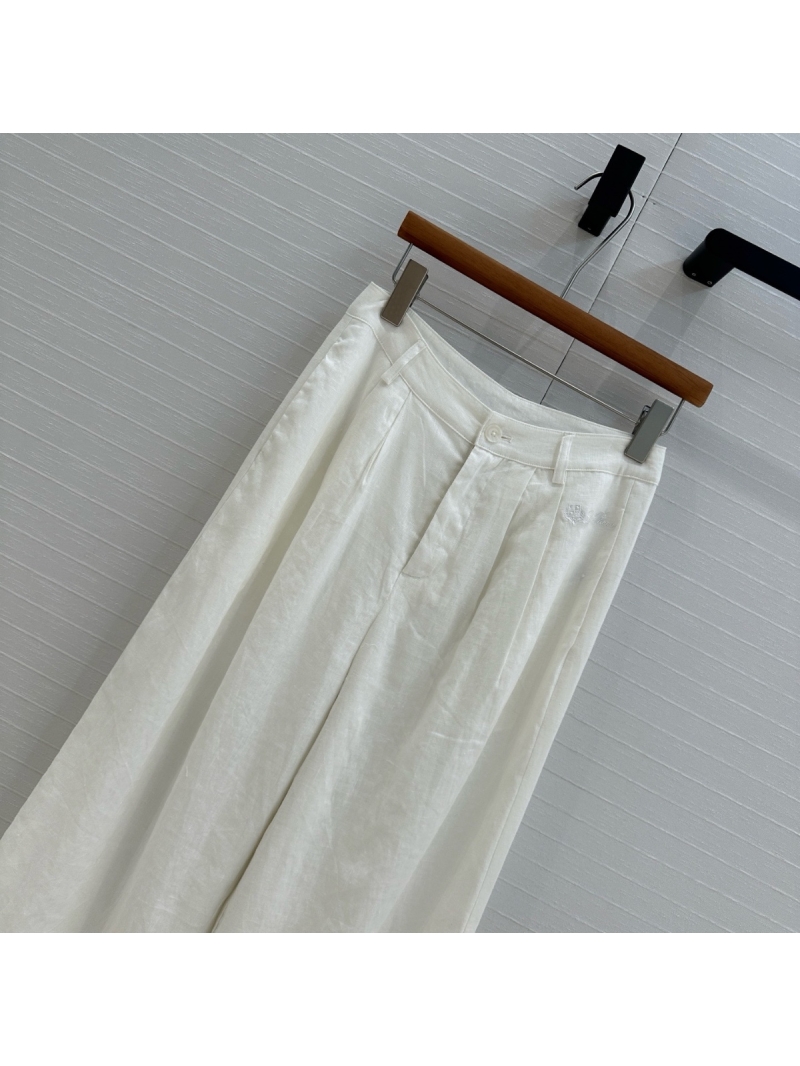 Loro Piana 2025 Early Spring Classic Pleated Wide-Leg Pants