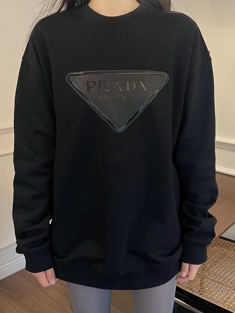 Prada Classic Triangle Logo Printed Sweatshirt – Black