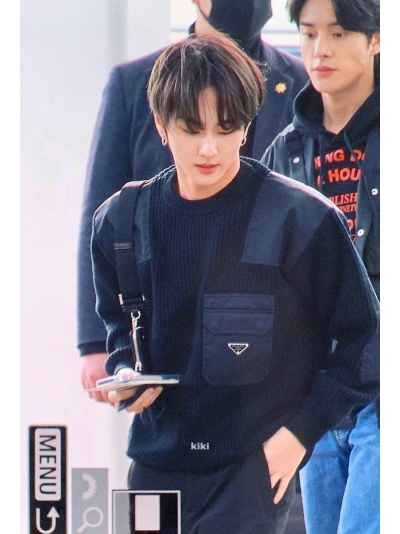 Prada Military-Inspired Nylon Pocket Wool Sweater – Black