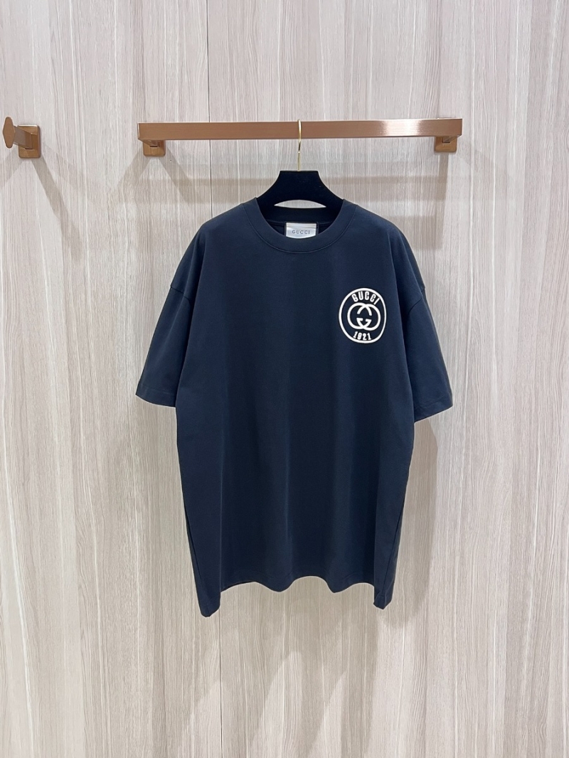 Gucci Early Spring 2024 Collection High-Weight Pure Cotton Short Sleeve T-Shirt - Black 