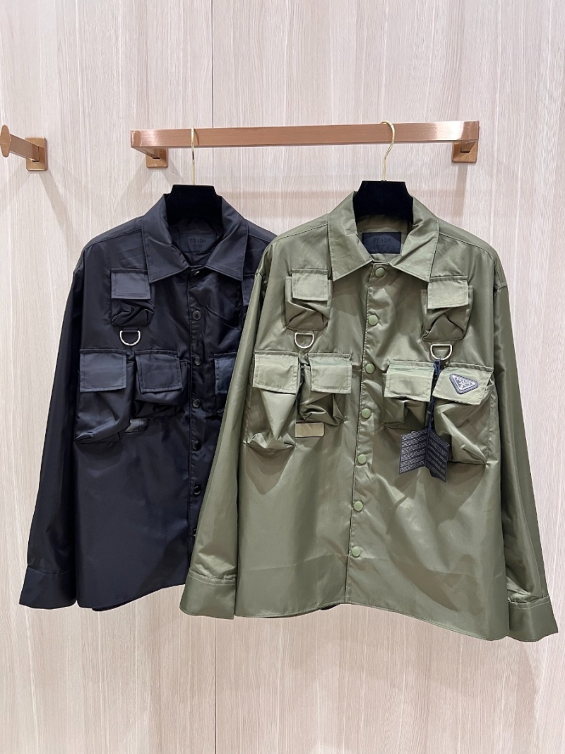 Prada Re-Nylon Multi-Pocket Utility Jacket. Black