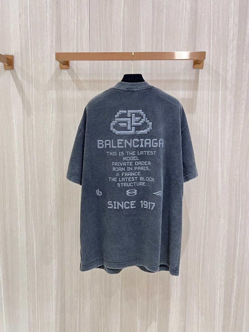 Balenciaga Early Spring 2024 Luxurious Cotton Short-Sleeve T-Shirt grey