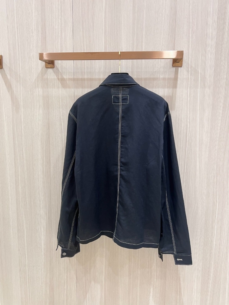 PRADA Men's Bi-Color Chambray Jacket black