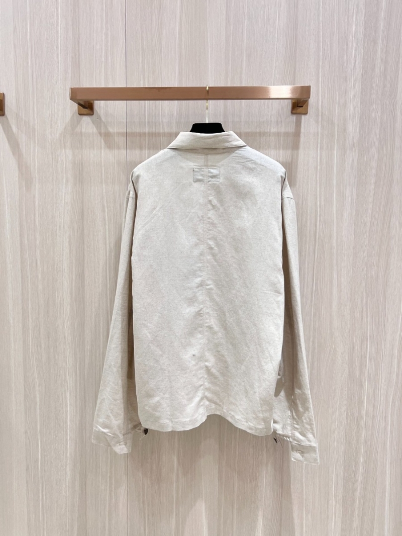 PRADA Men's Bi-Color Chambray Jacket white 