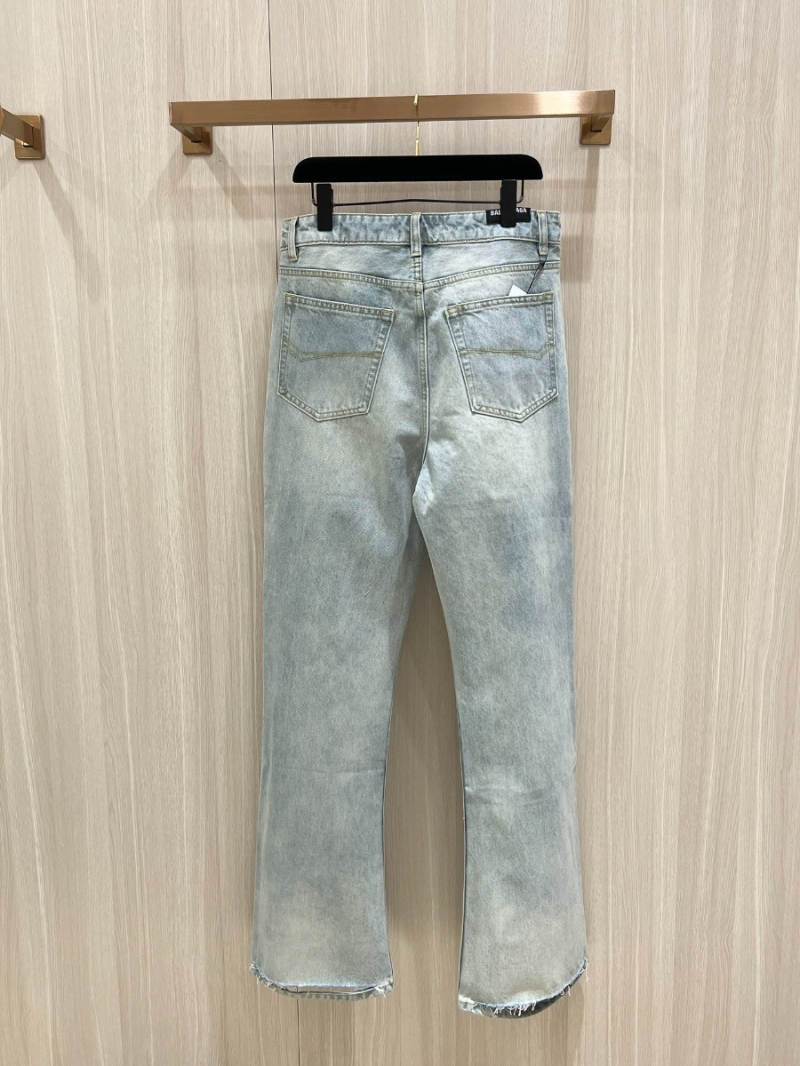 Balenciaga 24FW Bootcut Ice Blue Washed Denim Jeans