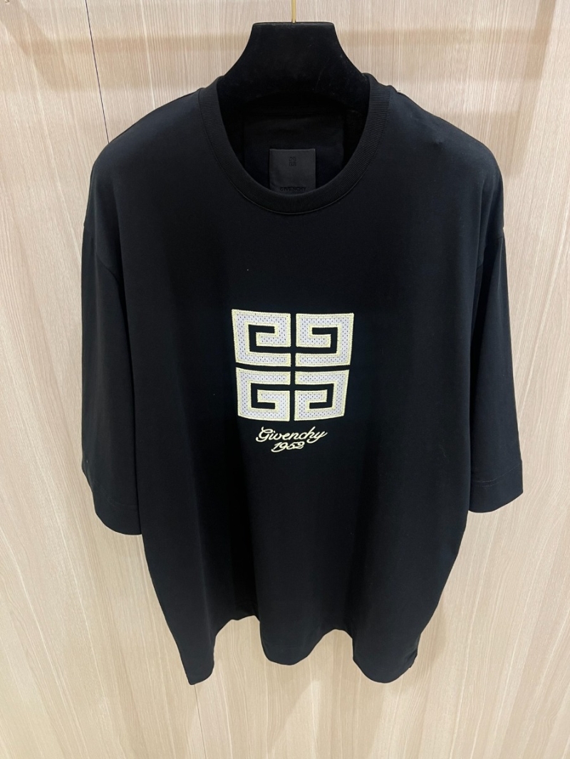 Givenchy 4G Mesh Embroidery Short Sleeve T-Shirt. Black