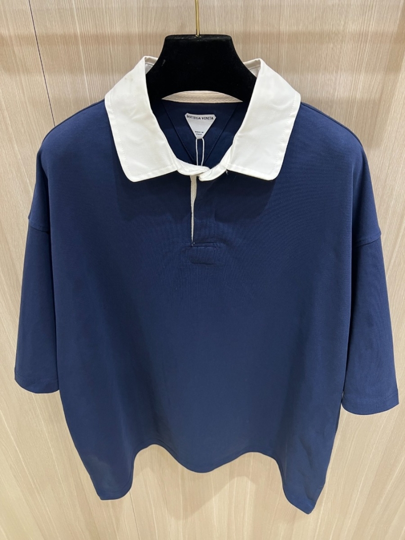 Bottega Veneta New Arrival Heavyweight Loose Polo T-Shirt. Navy