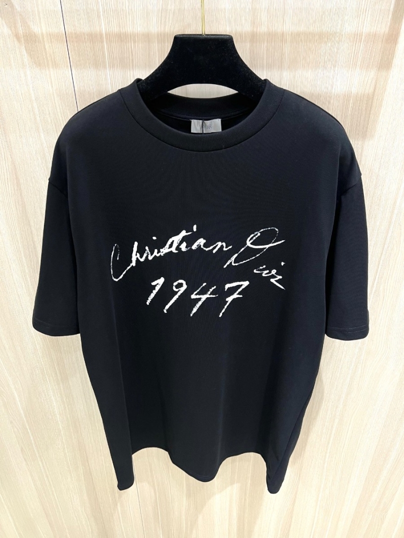Dior 1947 Signature Velvet Print T-Shirt. Black