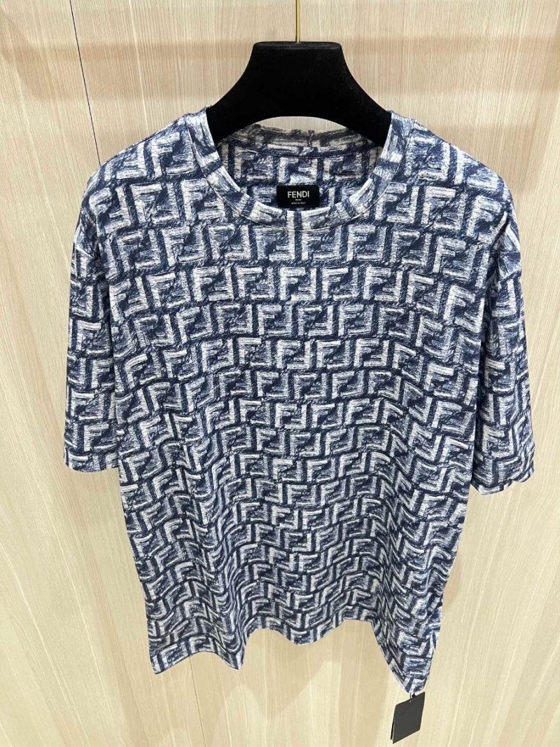 Fendi FF Print Short Sleeve T-Shirt - Blue