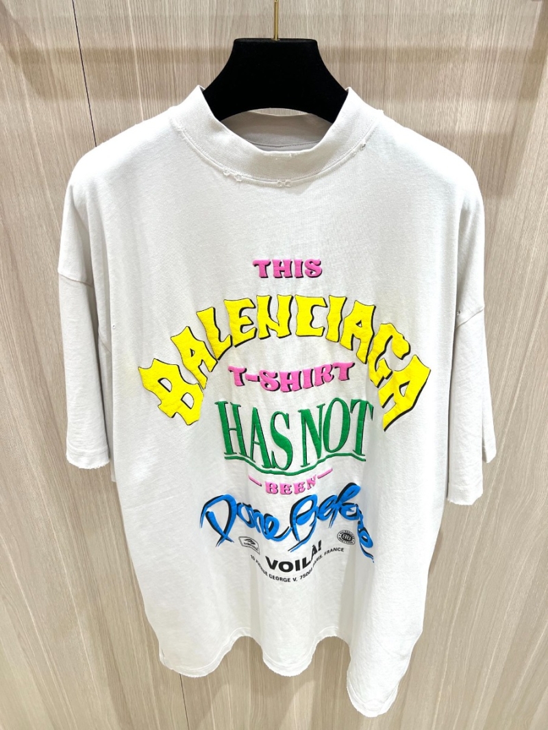 Balenciaga 'Not Been Done' Foaming Print Short-Sleeve T-Shirt. White
