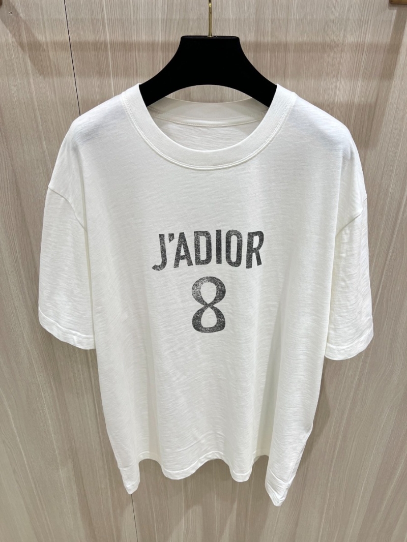 Dior OS J'ADIOR 8 Bamboo Cotton Short Sleeve T-shirt White