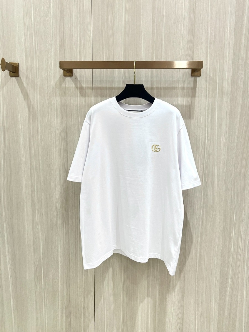 Gucci Spring/Summer Cross-Letter Short Sleeve T-Shirt. White