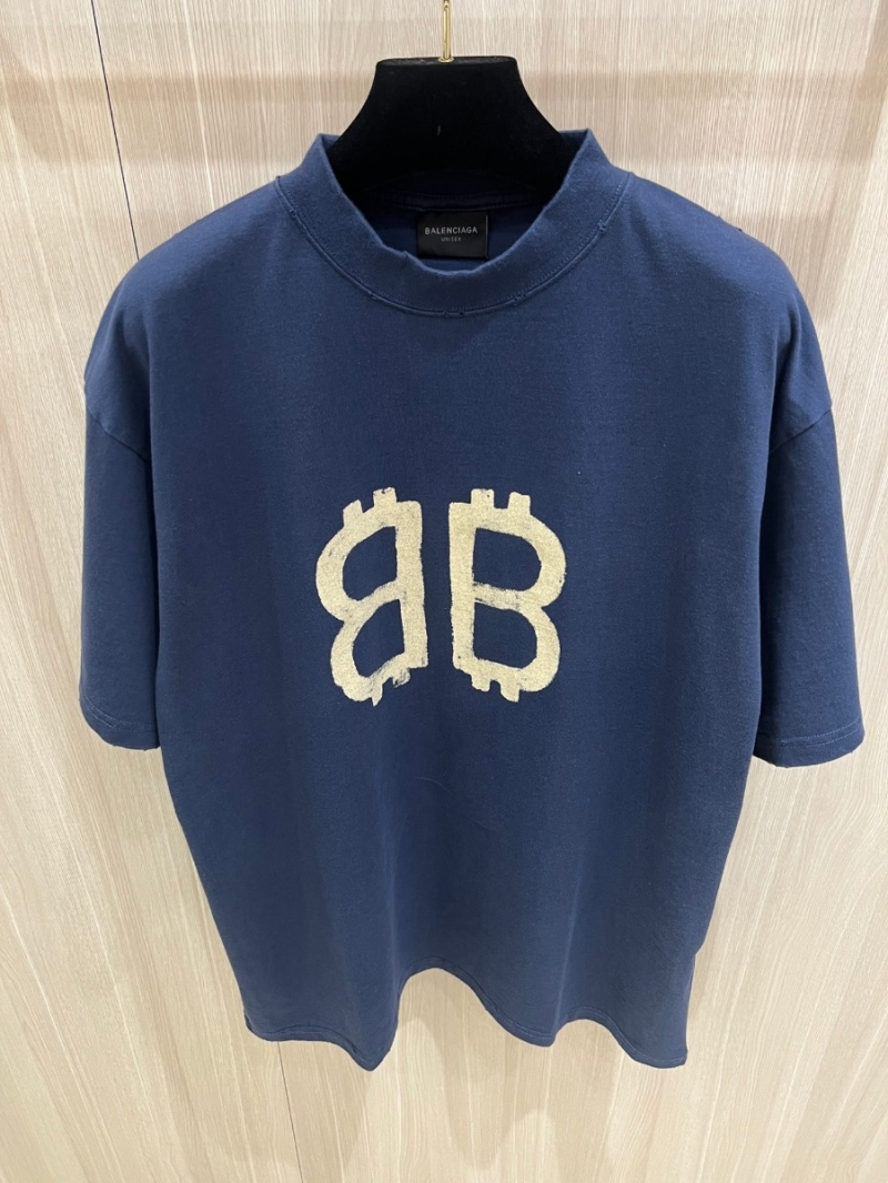 Balenciaga Blue Bitcoin Double B Short Sleeve