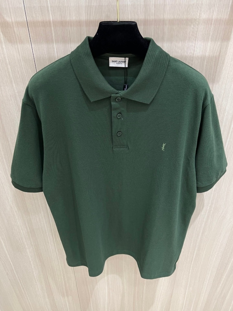 SAINT LAURENT Polo Shirt. Green