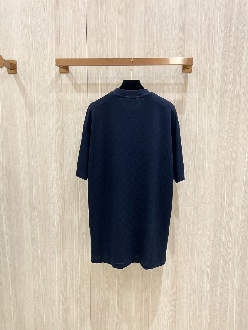 Louis Vuitton DAMIER Collection Classic Polo Shirt in Navy and Ivory 