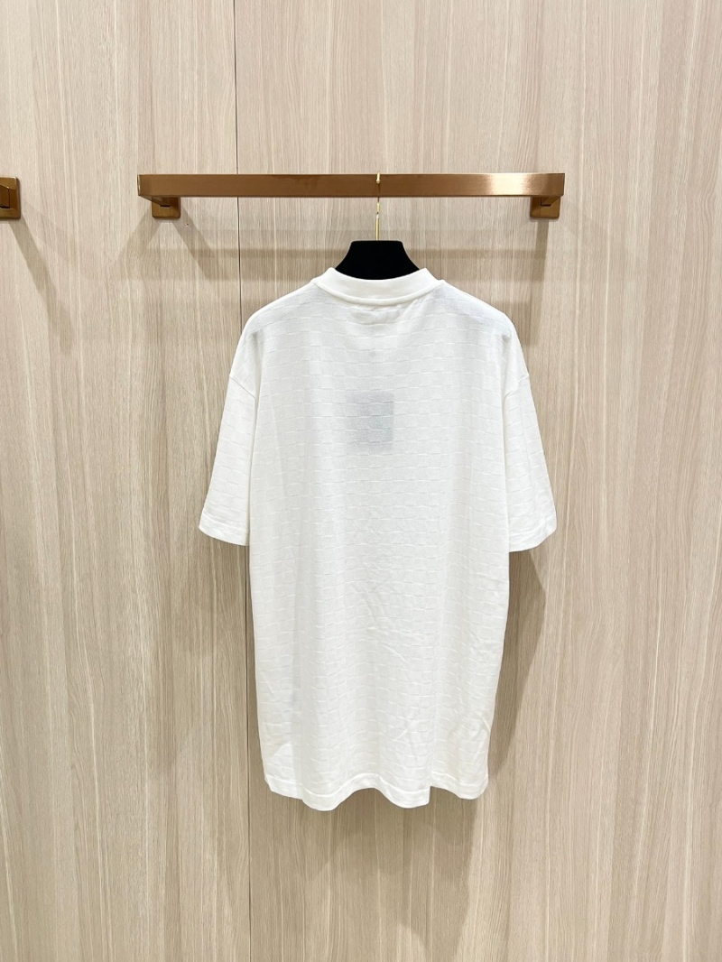 Louis Vuitton DAMIER Collection Classic Polo Shirt in Navy and Ivory white