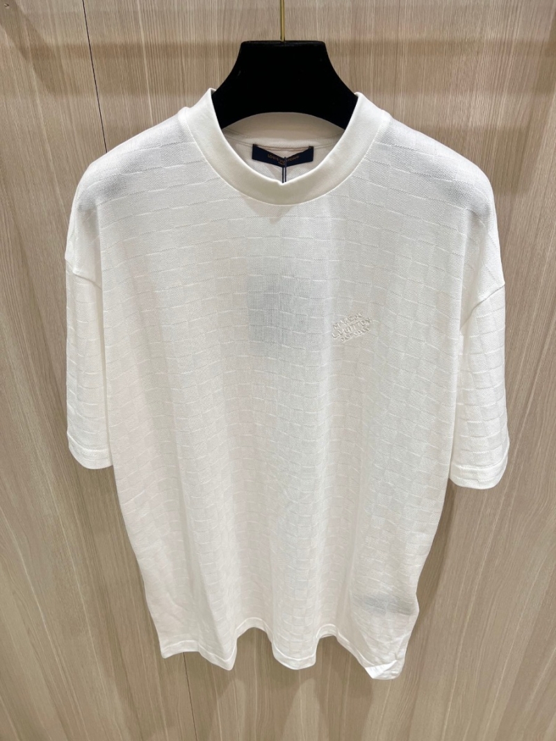 Louis Vuitton DAMIER Pearl Weave Short Sleeve T-Shirt. White
