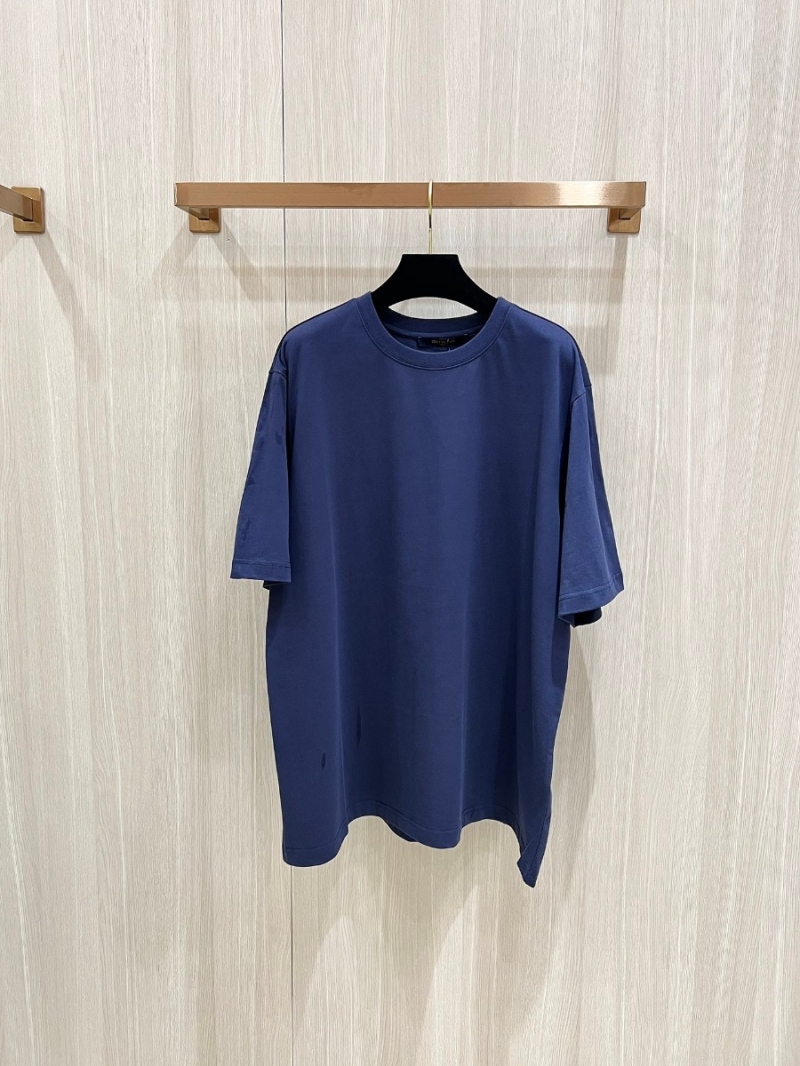 Louis Vuitton Limited Edition. Luxurious Letter Logo Short Sleeve T-Shirt - Navy Blue