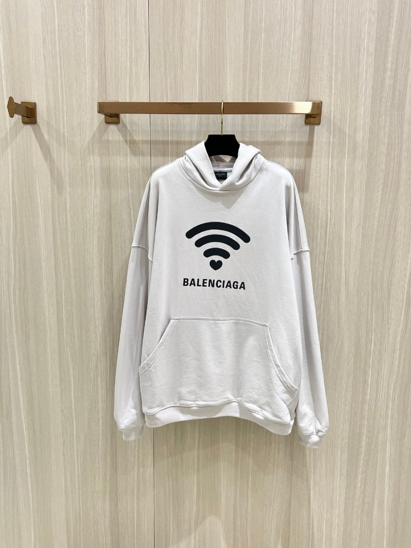 Balenciaga Wi-Fi Heart Icon Hooded Sweatshirt in White
