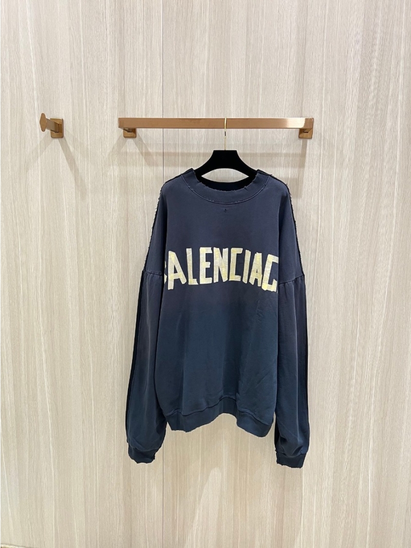Balenciaga Double-Sided Spliced Oversized Sweatshirt in Black-Blue