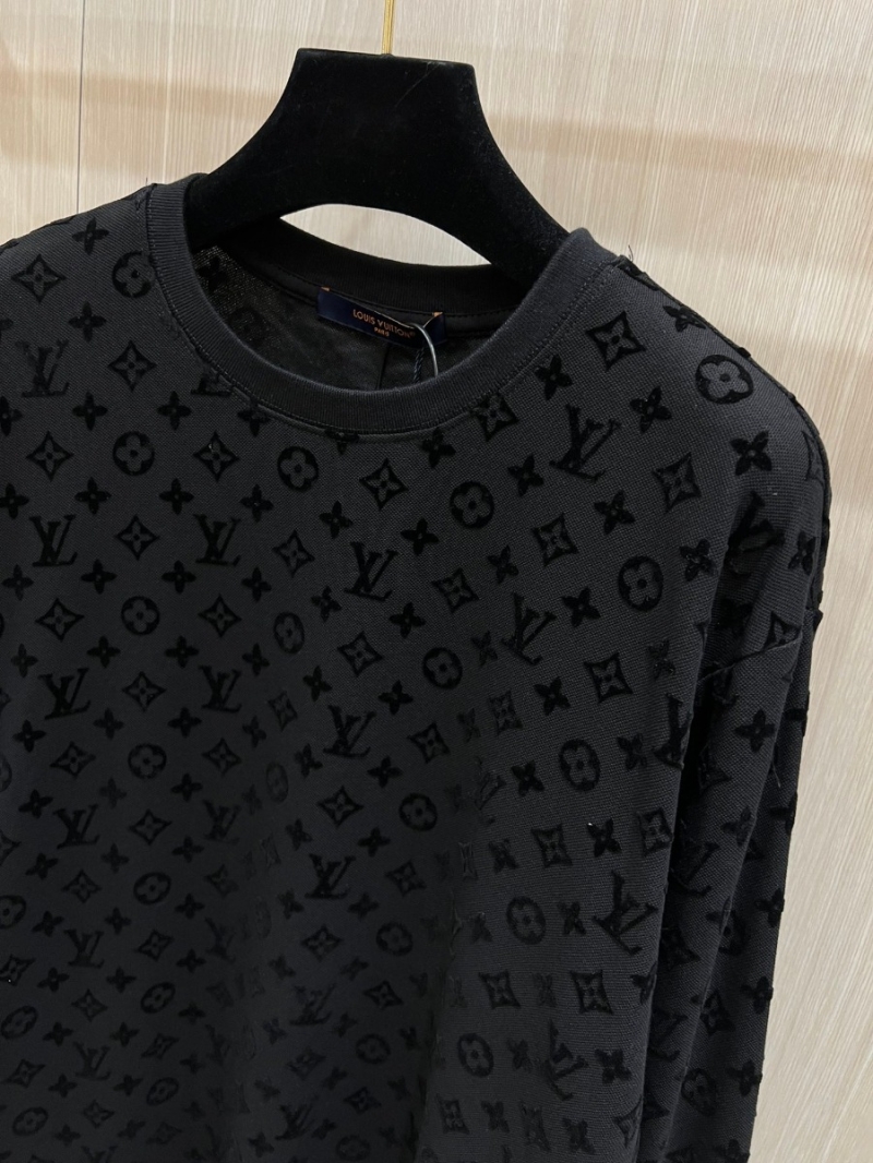 Louis Vuitton LV Monogram Flocked Cotton Sweatshirt – Black
