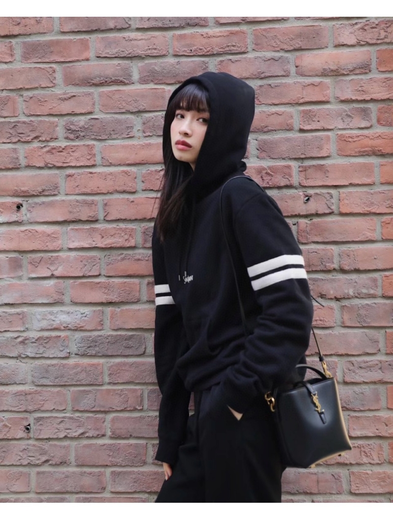 Saint Laurent YSL "Striped Sleeve" Hoodie