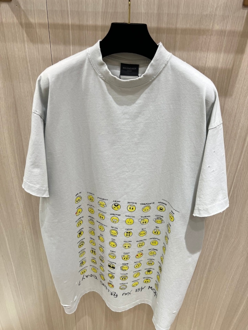 Balenciaga Paris "How Are You Feeling Today" Grey Smiley T-shirt