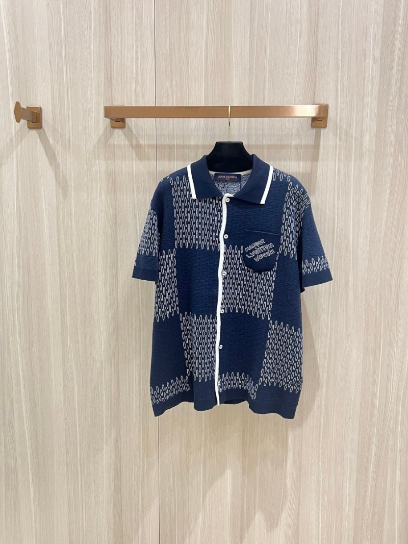 Louis Vuitton LV Damier Pop Short Sleeve Shirt Set – Navy & White