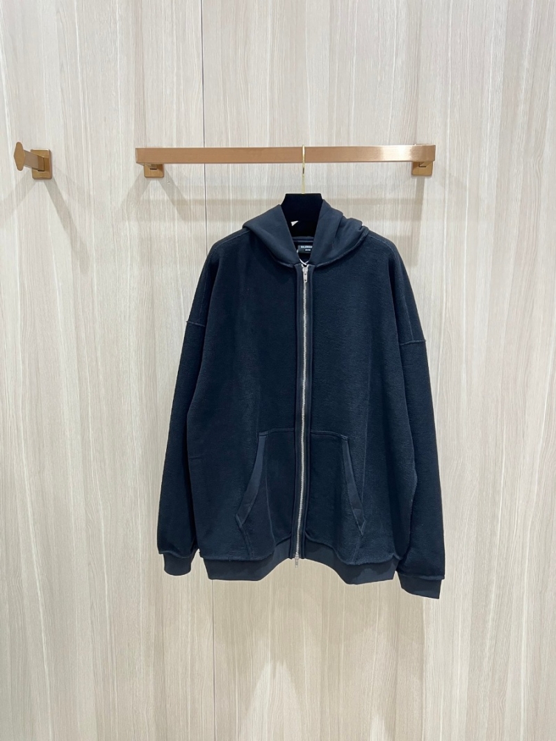 BALENCIAGA DOUBLE-RING Reverse Zip Jacket (Black)