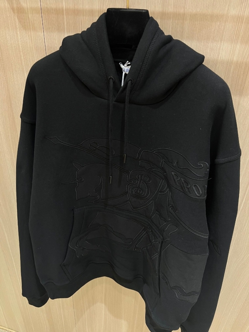 BURBERRY Embroidered Horse Rider Hoodie in Black