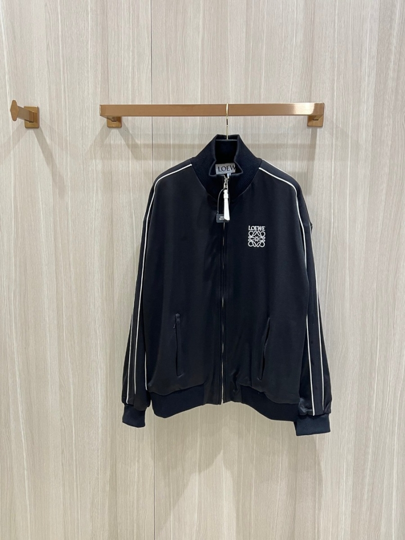 LOEWE Embroidered Silk Sportswear Set in Black